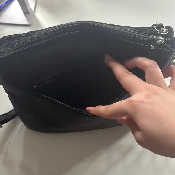 Black Leather Crossbody Bag - Picture 9 of 10